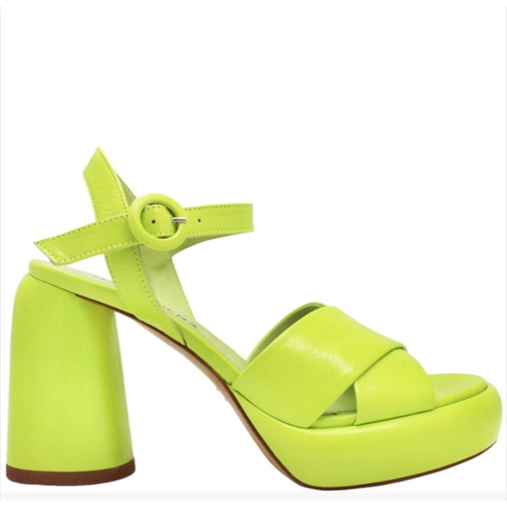 Halmanera Lime Green Leather Sandals Made in Italy Size 38.5 8 - Picture 2 of 12
